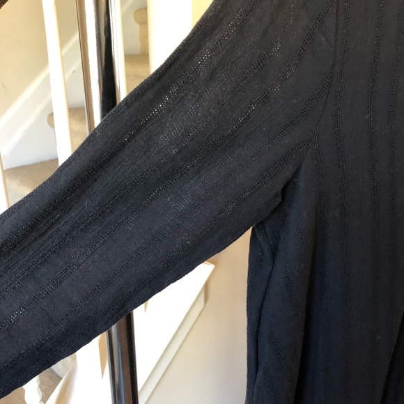 Sage Black Dress With Lace Up Deep V Sz L - Picture 3 of 8